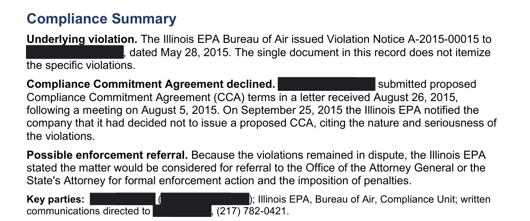 A plain-English compliance summary generated from the same site's documents